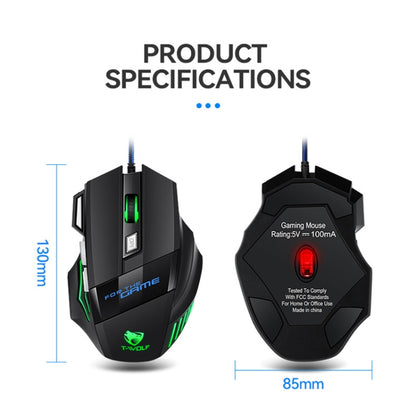 T-WOLF M1 7-keys RGB Atmosphere Light USB Gaming Wired Mouse