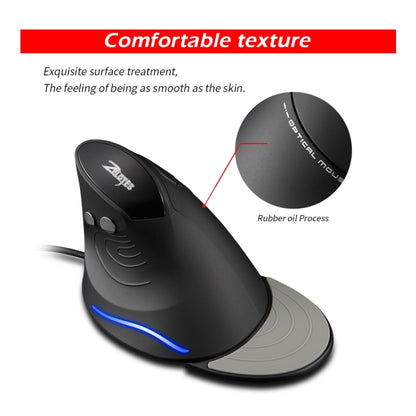 ZELOTES T30 6-keys Vertical Grip Detachable Ergonomic Wired Mouse, T30
