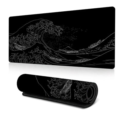 Big Wave Gaming Mouse Pad Non-Slip Rubber Desk Mat, 300x600x2mm, 300x700x3mm, 300x800x2mm, 300x800x3mm, 400x900x2mm