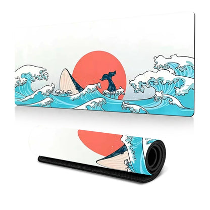 Big Wave Gaming Mouse Pad Non-Slip Rubber Desk Mat, 300x600x2mm, 300x700x3mm, 300x800x2mm, 300x800x3mm
