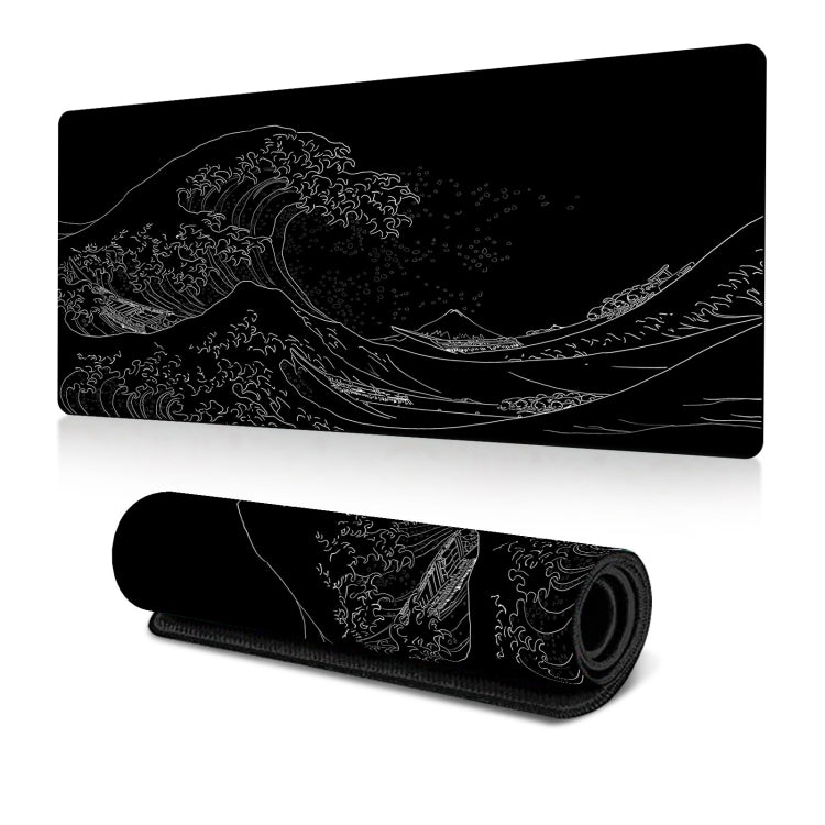 Big Wave Gaming Mouse Pad Non-Slip Rubber Desk Mat, 400x900x2mm, 400x900x3mm