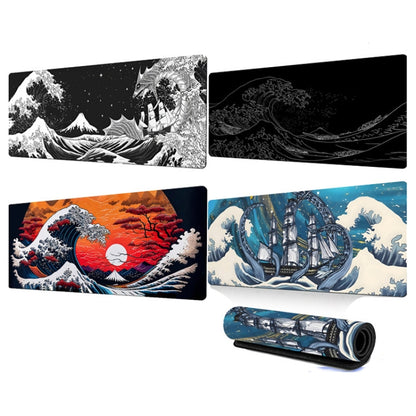Big Wave Gaming Mouse Pad Non-Slip Rubber Desk Mat, 300x600x2mm, 300x700x3mm, 300x800x2mm, 300x800x3mm, 400x900x2mm
