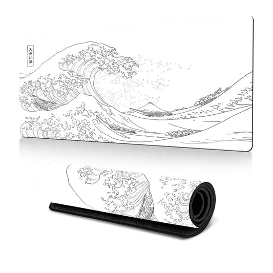 Big Wave Gaming Mouse Pad Non-Slip Rubber Desk Mat, 300x600x2mm, 300x700x3mm, 300x800x2mm, 300x800x3mm, 400x900x2mm, 400x900x3mm