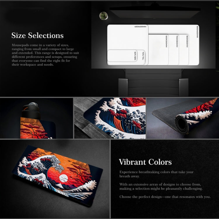 Big Wave Gaming Mouse Pad Non-Slip Rubber Desk Mat, 300x600x2mm, 300x700x3mm, 300x800x2mm, 300x800x3mm