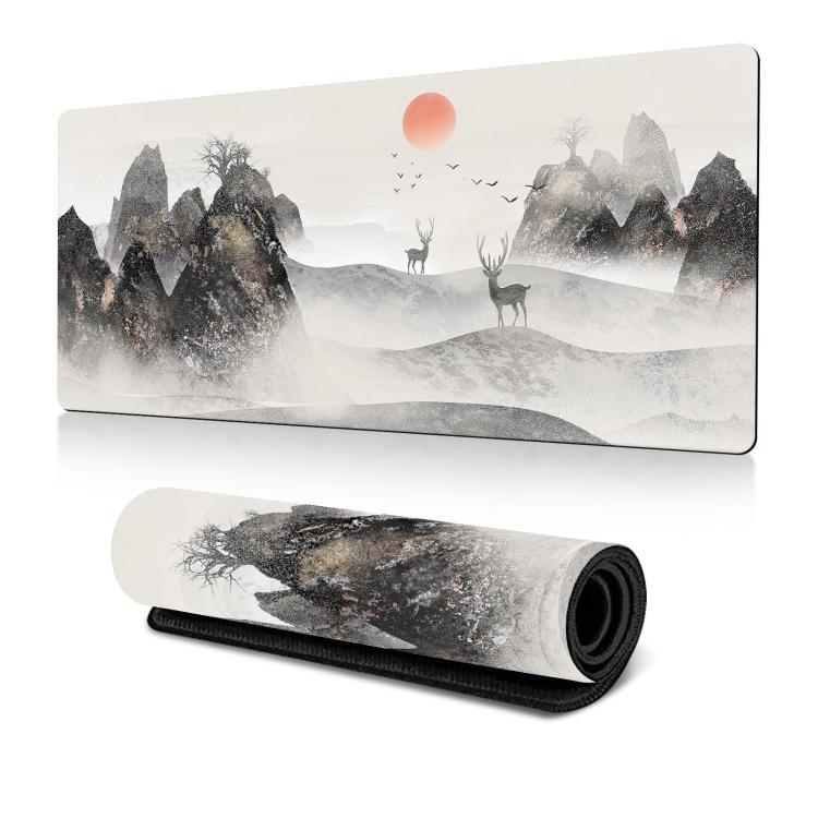 Ink Painting Cherry Blossom Rubber Non-Slip Mouse Pad Desk Mat, 300x600x2mm, 300x700x2mm, 300x800x2mm, 400x900x2mm