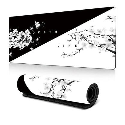 Ink Painting Cherry Blossom Rubber Non-Slip Mouse Pad Desk Mat, 300x600x2mm, 300x700x2mm, 300x800x2mm, 400x900x2mm