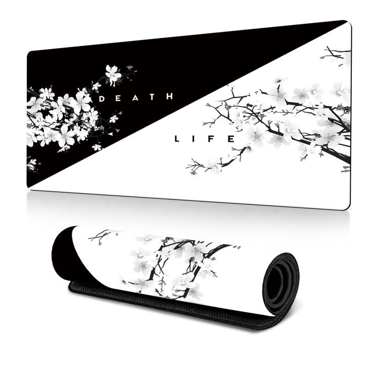 Ink Painting Cherry Blossom Rubber Non-Slip Mouse Pad Desk Mat, 300x600x2mm, 300x700x2mm, 300x800x2mm, 400x900x2mm