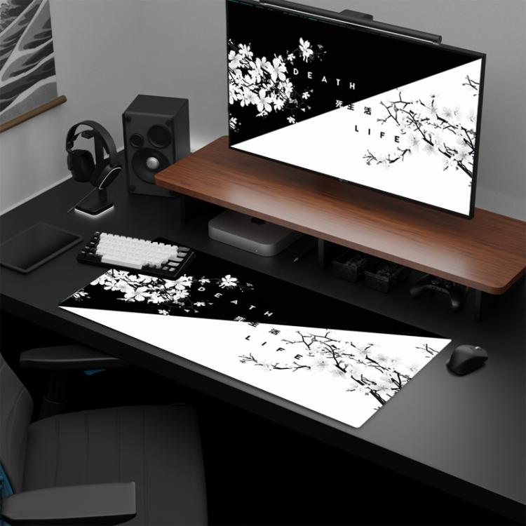 Ink Painting Cherry Blossom Rubber Non-Slip Mouse Pad Desk Mat, 300x600x2mm, 300x700x2mm, 300x800x2mm, 400x900x2mm