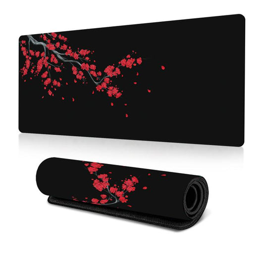 Ink Painting Cherry Blossom Rubber Non-Slip Mouse Pad Desk Mat, 300x600x2mm, 300x700x2mm, 300x800x2mm, 400x900x2mm