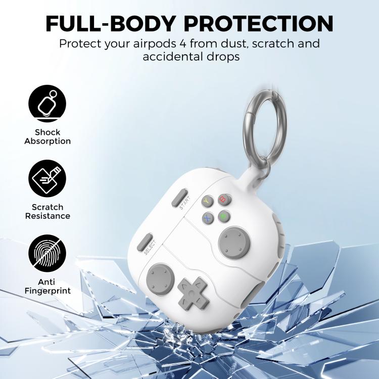 For AirPods 4 AhaStyle WG166 Personalised Game Console Shape Silicone Protective Case