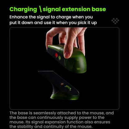 8BitDo Retro R8 Green Translucent Wireless Mouse With Charging Base, Green Translucent Mouse