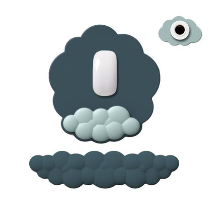 3pcs / Set Cloudy Gradient Memory Foam Silicone Wrist And Keyboard Mouse Pad