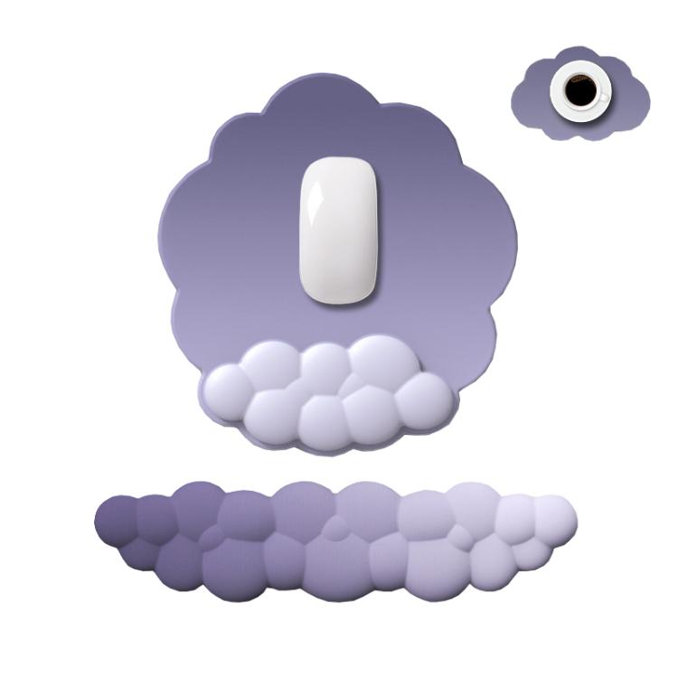 3pcs / Set Cloudy Gradient Memory Foam Silicone Wrist And Keyboard Mouse Pad