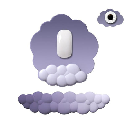 3pcs / Set Cloudy Gradient Memory Foam Silicone Wrist And Keyboard Mouse Pad