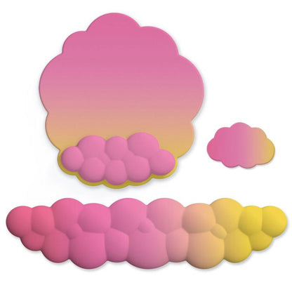 3pcs / Set Cloudy Gradient Memory Foam Silicone Wrist And Keyboard Mouse Pad