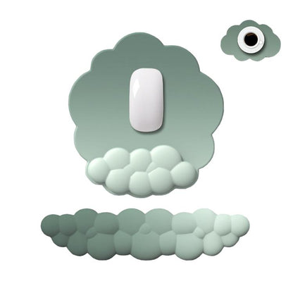 3pcs / Set Cloudy Gradient Memory Foam Silicone Wrist And Keyboard Mouse Pad, Model 3, Model 5, Model 8, Model 9, Model 10, Model 11, Model 12, Model 13, Model 14, Green, Blue+Yellow, Blue+Gray, Navy Blue+Gray