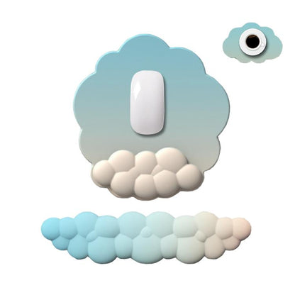 3pcs / Set Cloudy Gradient Memory Foam Silicone Wrist And Keyboard Mouse Pad