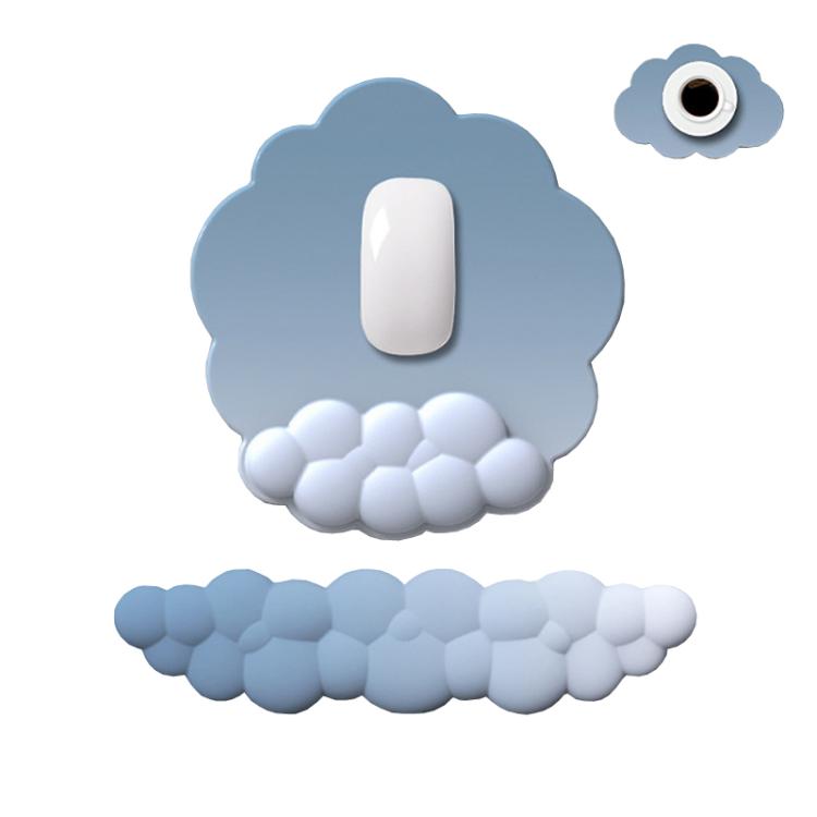 3pcs / Set Cloudy Gradient Memory Foam Silicone Wrist And Keyboard Mouse Pad