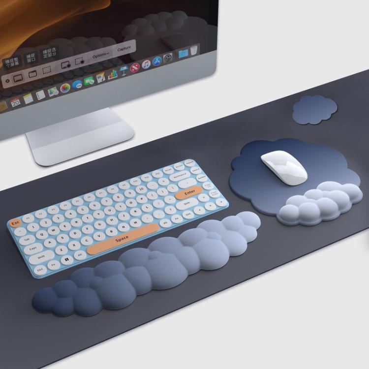 3pcs / Set Cloudy Gradient Memory Foam Silicone Wrist And Keyboard Mouse Pad