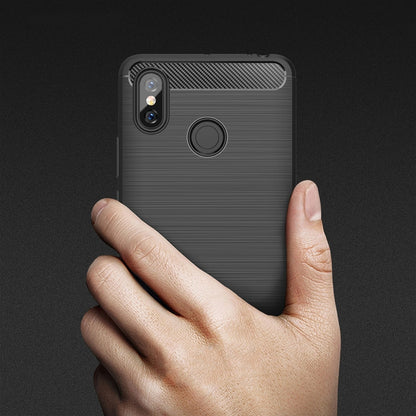 Brushed Texture Carbon Fiber Shockproof TPU Case for Xiaomi Mi Max 3, For Xiaomi Mi Max 3
