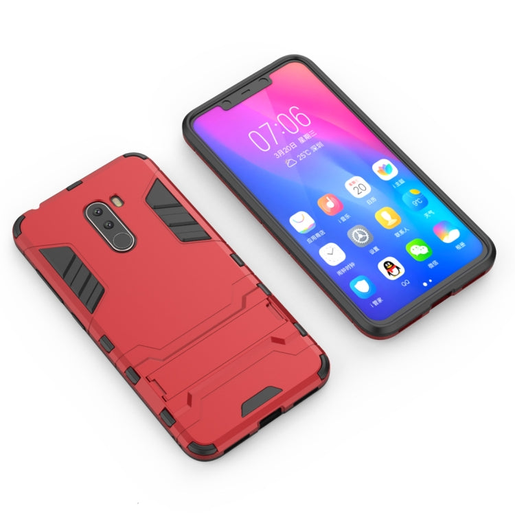 Shockproof PC + TPU  Case for Xiaomi Pocophone F1, with Holder, Xiaomi Pocophone F1