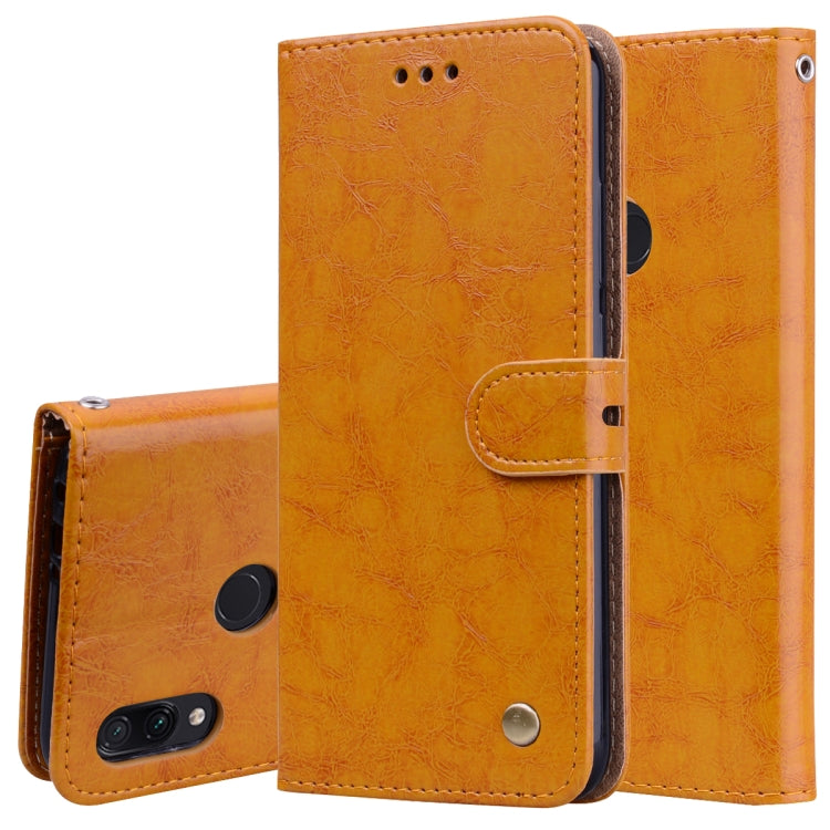 Business Style Oil Wax Texture Horizontal Flip Leather Case for Xiaomi Redmi Note7, with Holder & Card Slots & Wallet, For Xiaomi Redmi Note7
